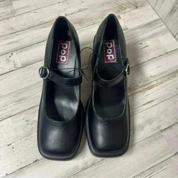 Pop Women Black Sinclaire Block Heel Platform Y2K Mary Jane Dress Shoes Size 10M - Picture 3 of 8